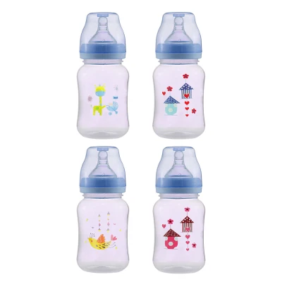 BPA-free Spill-Proof Water and Milk Feeding 240ml Wide Neck Bottle Cup 9oz (Random Design) (2)