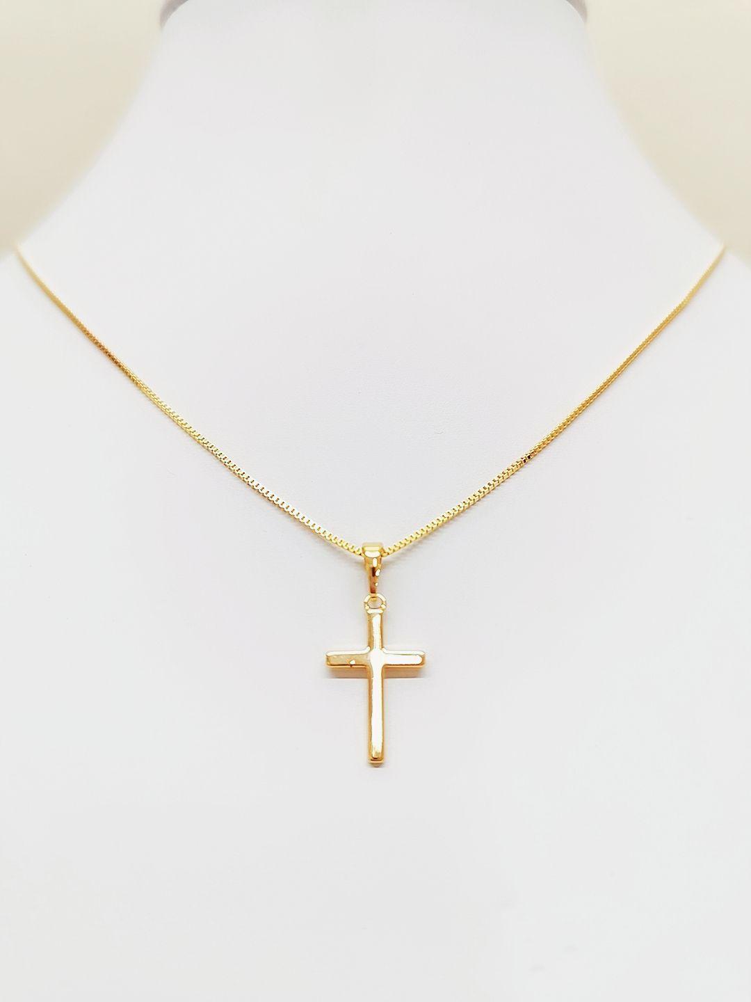 TY Jewelry Bangkok 24k Gold Plated Plain Cross Necklace