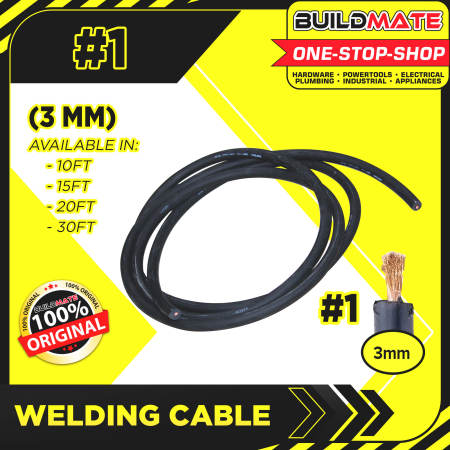 BUILDMATE Welding Cable #1, 100% Copper, Various Lengths