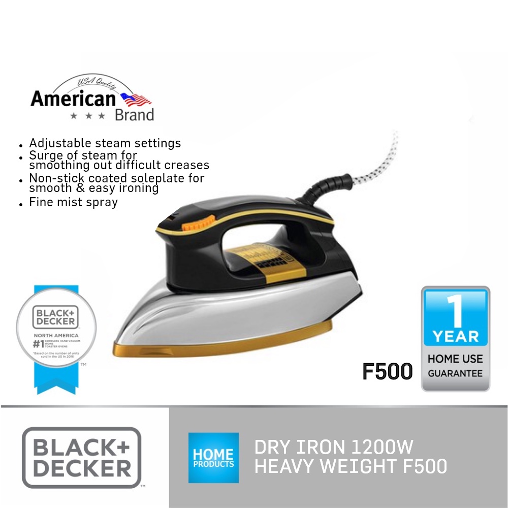 Black & Decker F500 1200 W Dry Iron Price in India - Buy Black