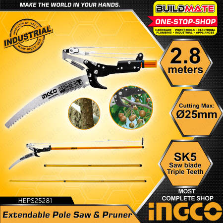 INGCO Extendable Tree Pruner Pole Saw Branch Cutter Trimmer