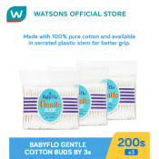 Babyflo Gentle Cotton Buds 200s 2+1 packs