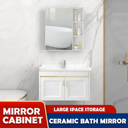 Aluminium Bathroom Cabinet with Sink, Mirror, and Faucet