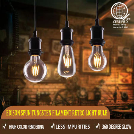 Edison Bulb Led Bulb E27 Edison Bulb Retro Bulb Filament Bulb Vintage Bulb 1W/2W/4W Warm Bulb Outdoor Light Decr