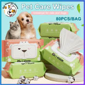 Pet Wet Wipes for Dogs & Cats, 12/80pcs per pack