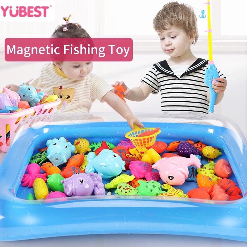 40Pcs Magnetic Fishing Toy Set for Kids Fishing Games Outdoor Toys