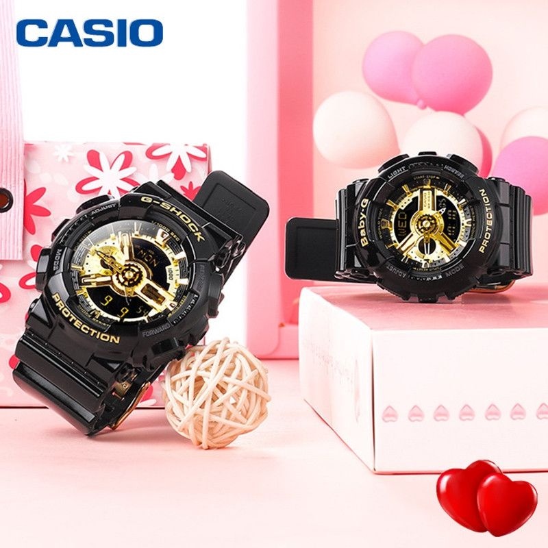 G shock couple watch black gold deals
