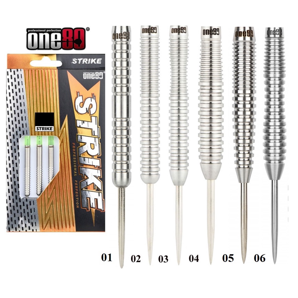 One80 Strike Tungsten Steel Tip Darts - Various Weights Available