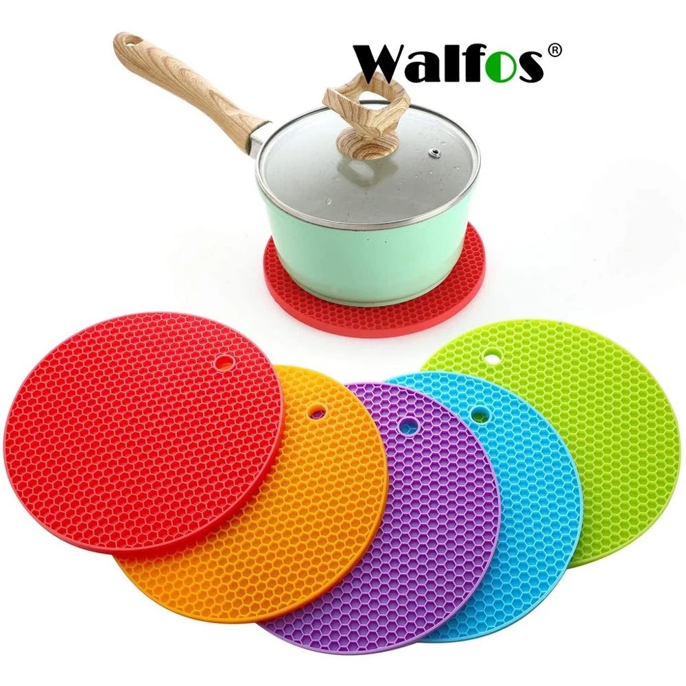 Walfos Multi-Purpose Versatile Trivet Mat Flexible Silicone Hot Pad Silicone  Trivets Heat Resistant For Hot Pots and Pans - AliExpress