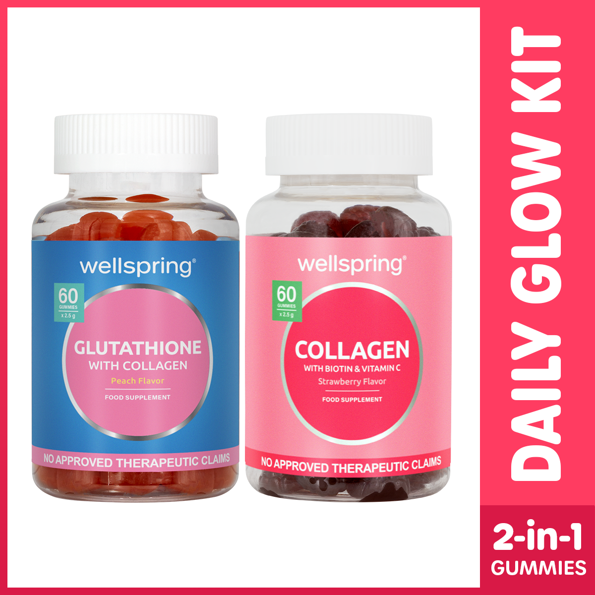 wellspring glutathione Wellspring 2 in 1 Collagen with Glutathione Gummies for Glowing Skin Anti  Aging Premium Japanese Glutathione Gummies