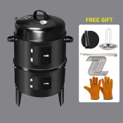 Portable Stainless Steel Round Charcoal BBQ Grill by ferstalo home