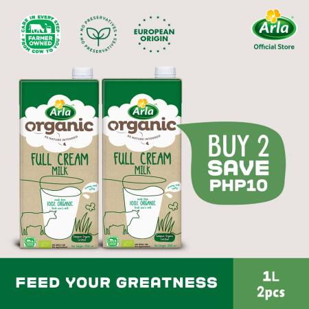 Arla Organic Full Cream Milk 1L 2-Pack