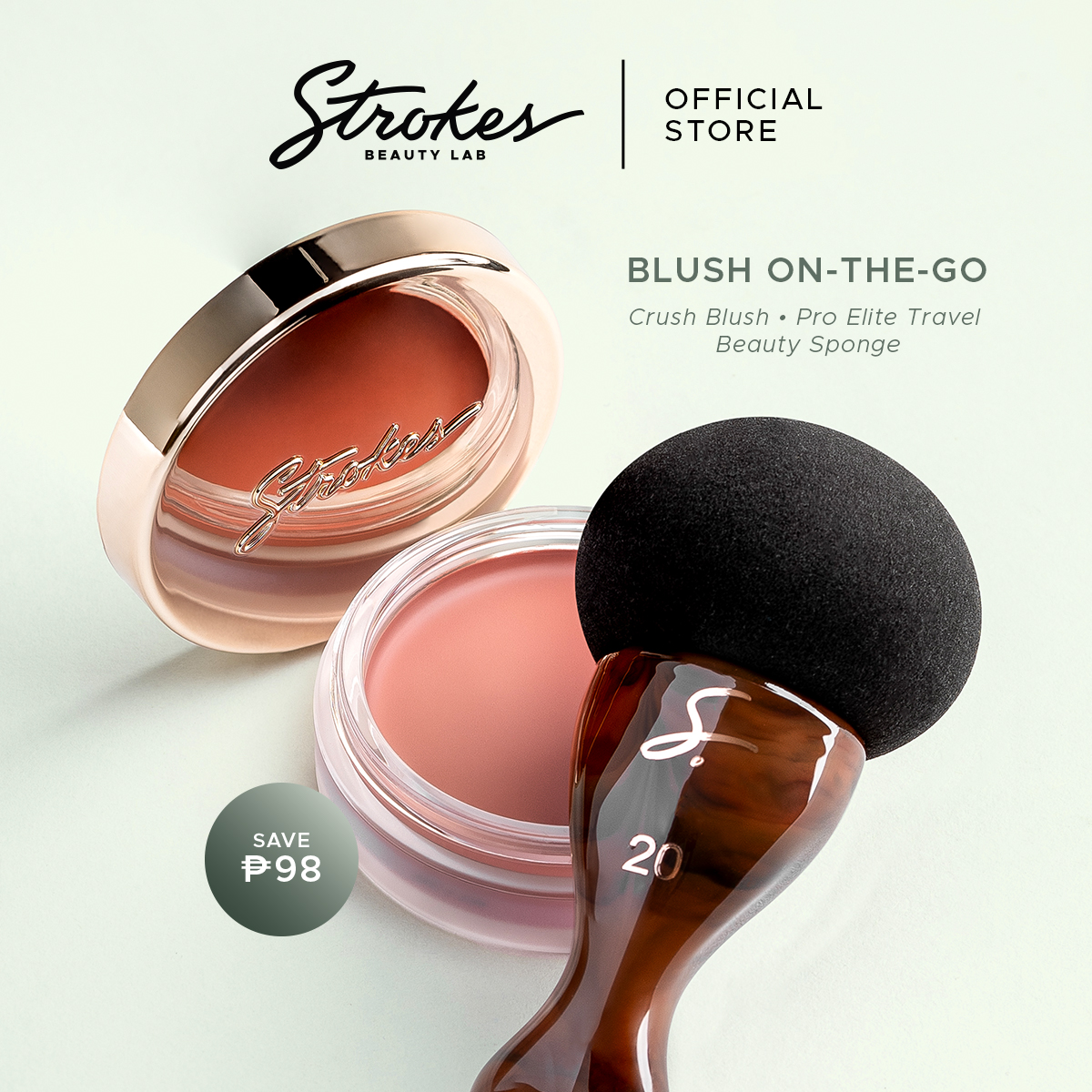 Discount on Strokes Beauty Lab  shoes - SKU: Strokes Blush On-the-Go [ Crush Blush & Travel Beauty Sponge ]