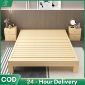 Solid Wood Bed With Drawers Double Bed Wooden Single Queen Bed Minimalist Rental Room Economy Solid Wood Bed