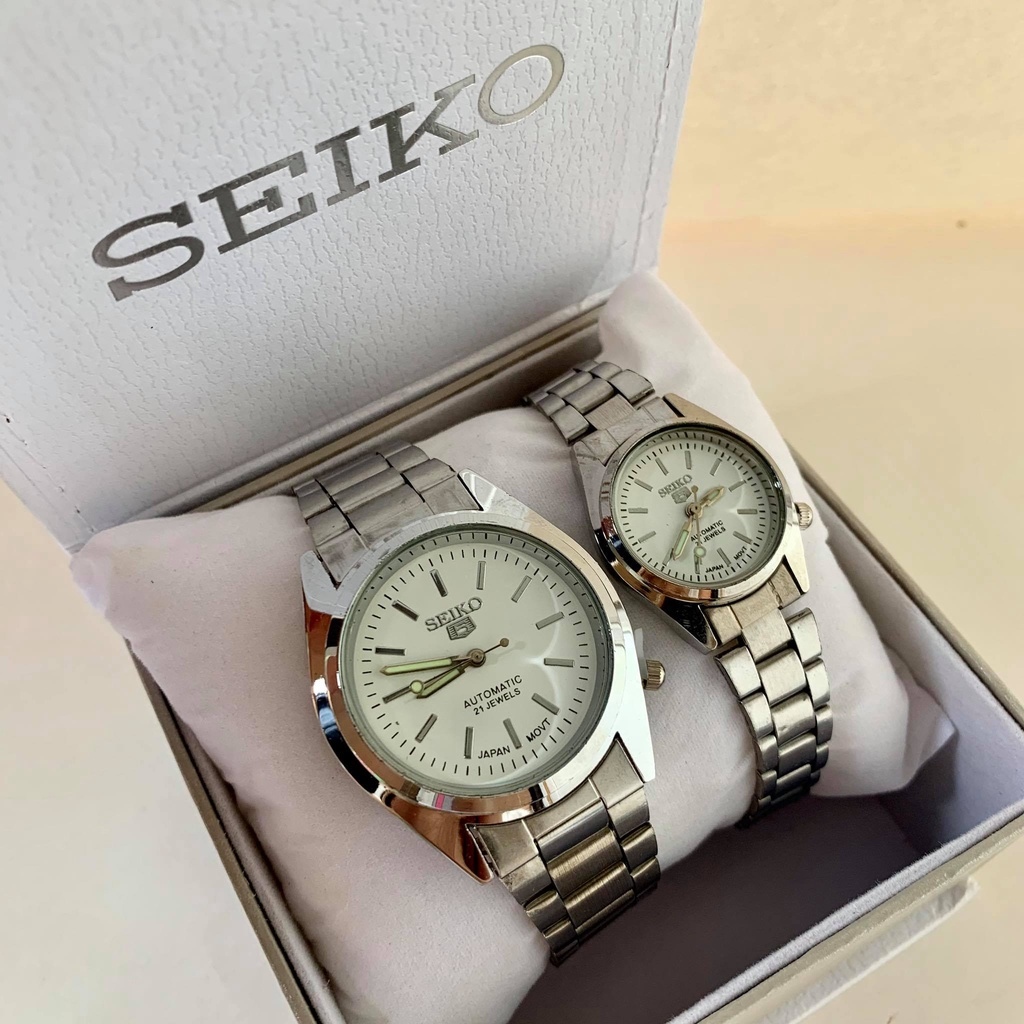 Buy 1 Take SEIKO 5 Waterproof Couple Watch 18K Gold for Women and