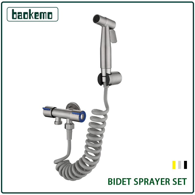 Bidet Shower Set with Faucet and Flusher - baokemo