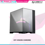 PinkleHub | Lian Li O11 Vision Chrome Aluminum / Steel / Tempered Glass Atx Mid Tower Computer Case