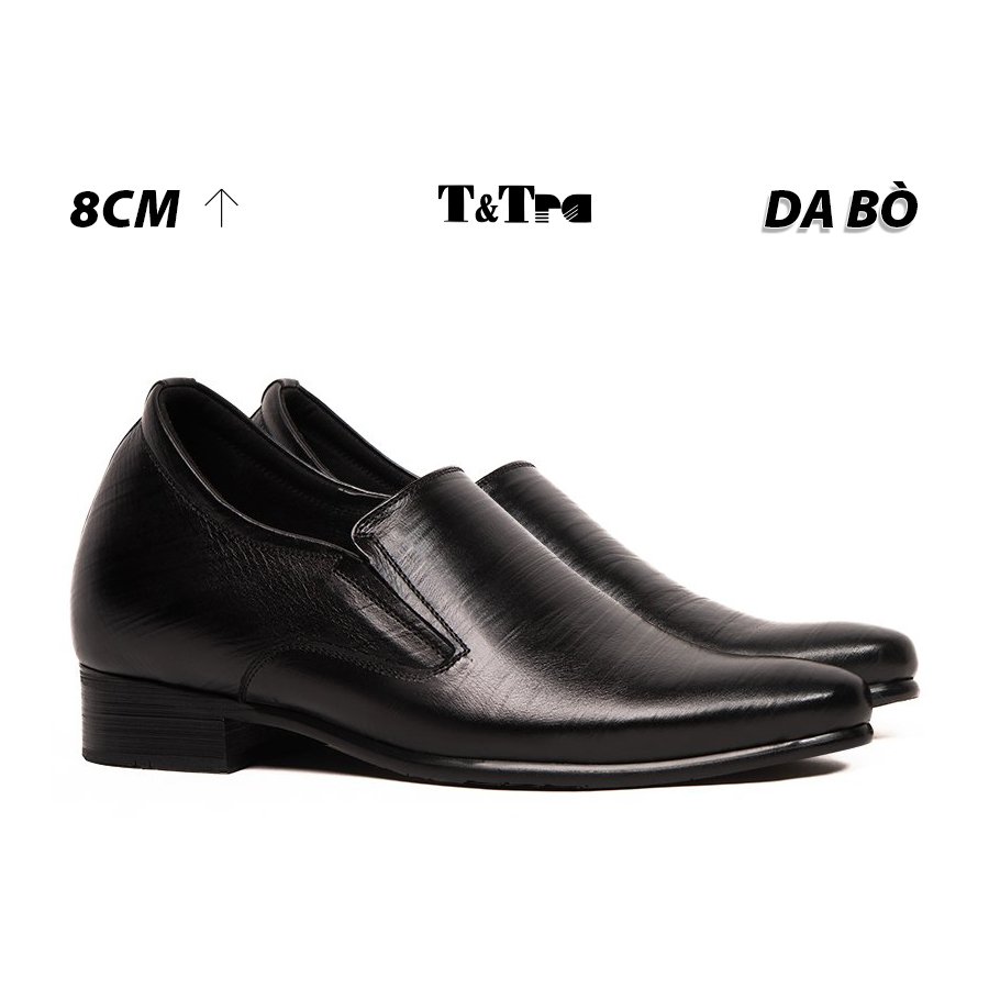 8cm shoes height increasing Men T&TRA S970 black stripe