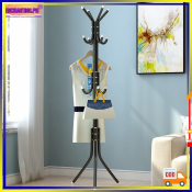 Coat Rack Shelf with 12 Hooks and Organizer Stand