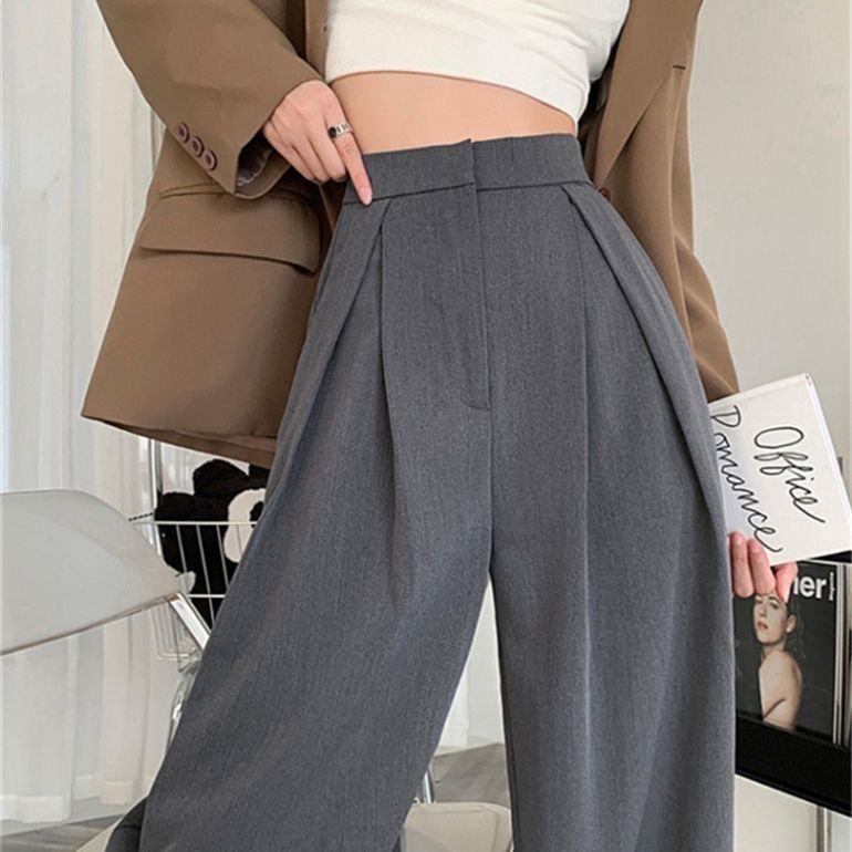 Fashionhouse1 Suit pants high waist slimming elastic waist