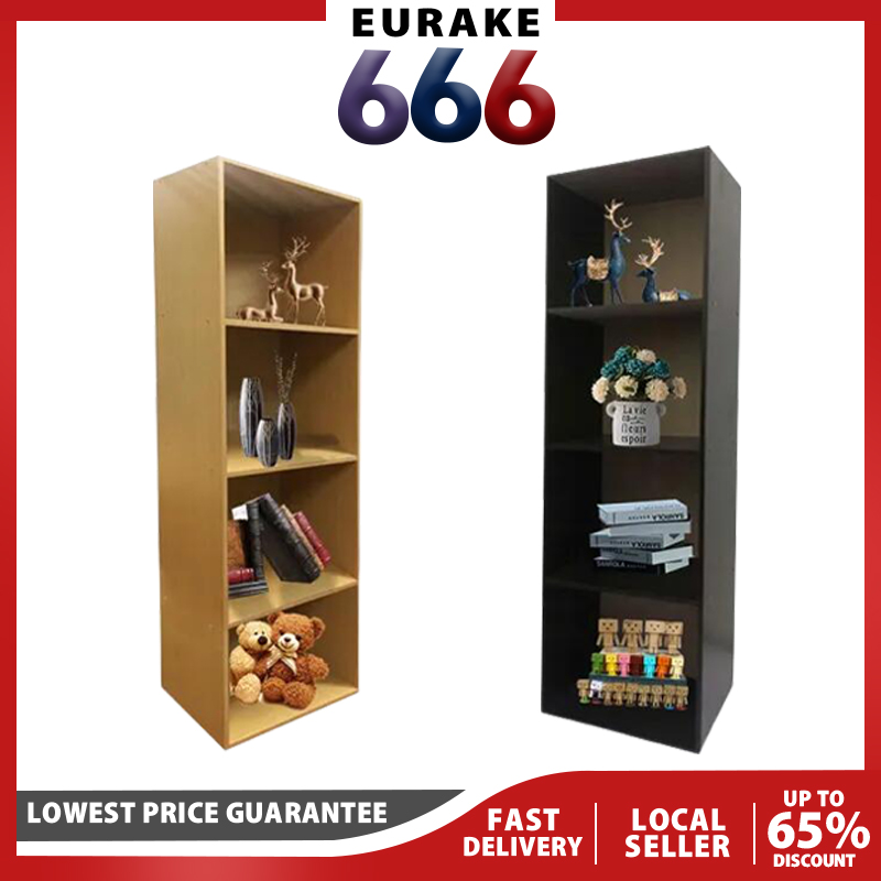 Eurake 4-Layer Utility Cabinet Bookcase Modern Storage Cabinet Wooden Display Rack