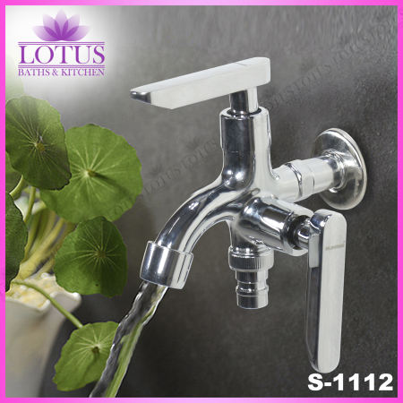 Lotus Baths Double Spout Chrome Faucet for Kitchen/Bathroom