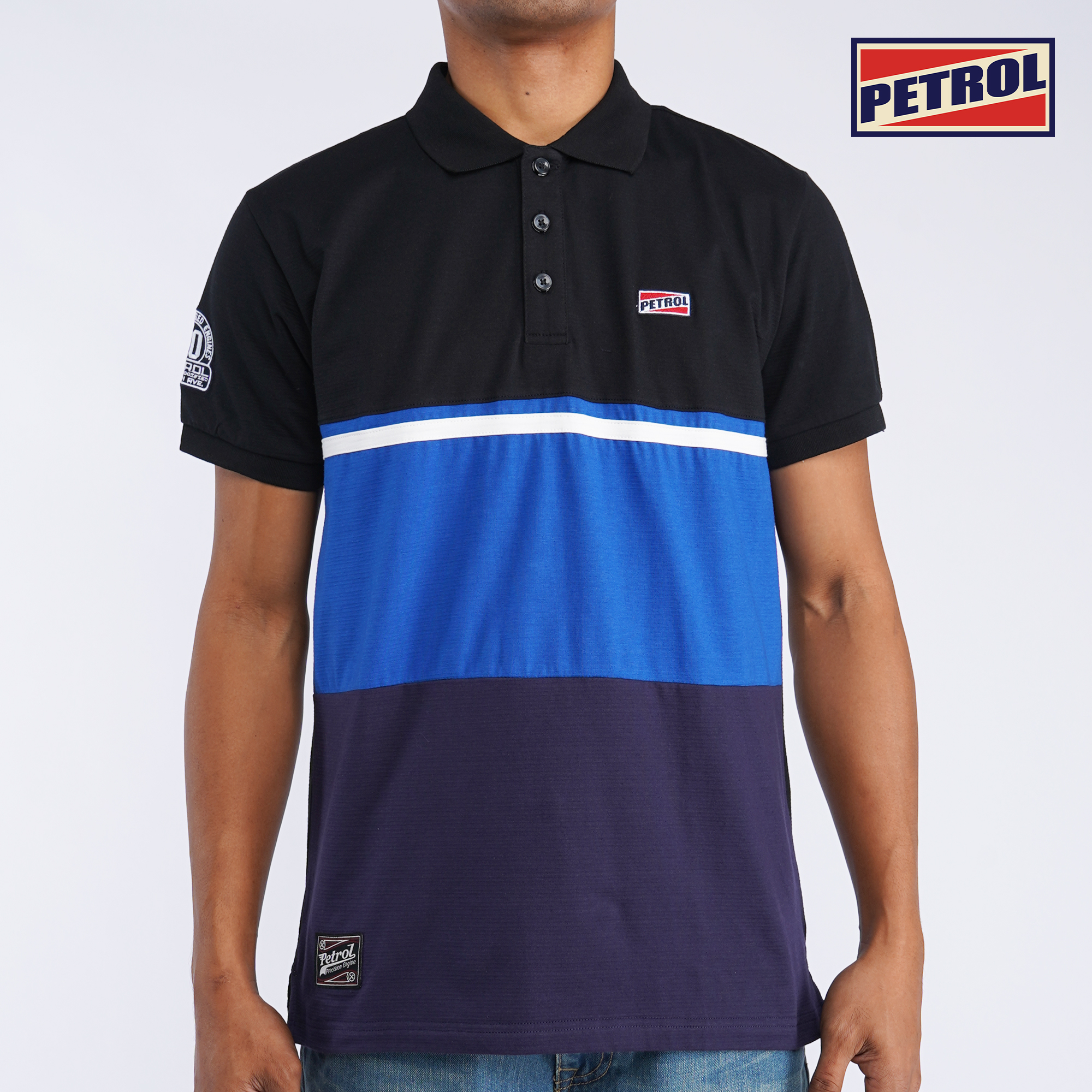 SUPER100S WOOL JERSEY L/S POLO / CHARCOAL main image 1