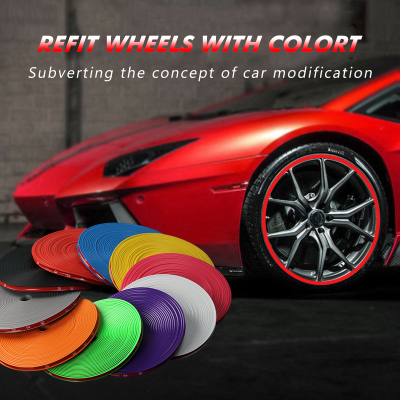 8M Motorcycle Car Reflective Wheel Hub Tire Rims Protective Sticker Decal Decor