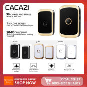 CACAZI A20 Wireless Waterproof Doorbell with 36 Chimes