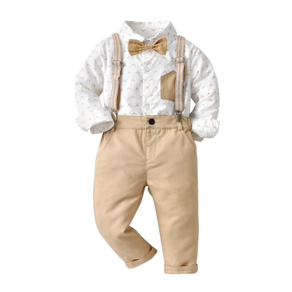 Amazon.com: Toddler Boys Long Sleeve Solid T Shirt Tops Suspenders Pants  Child Kids Gentleman Outfits Baby (Khaki, 6-7 Years) : Clothing, Shoes &  Jewelry
