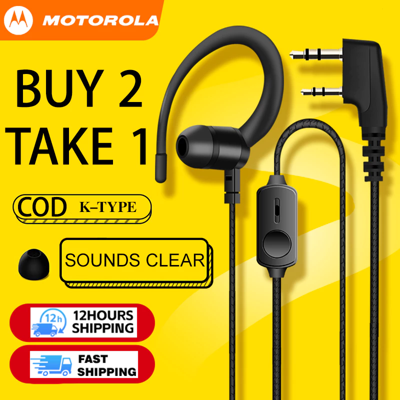【Buy 2 Take1】Motorola 2 Pin Mic Headset Earpiece Earphone Radio Headset Two Way Radio Walkie Talkie