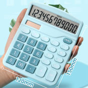 Solar and Battery Powered Large Display 12-Digit Calculator 