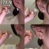 17KM Silver Pearl Stud Earrings - Elegant Women's Fashion Accessories