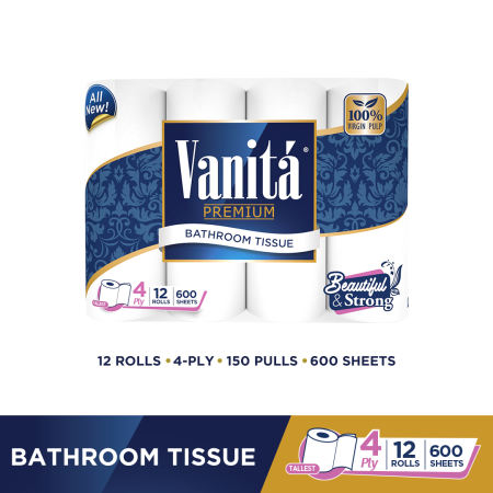 Vanita Premium Bathroom Tissue 4-Ply 12 Rolls