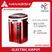 HANABISHI Stainless Steel Electric Airpot Red 5L HOTPOT-600RED