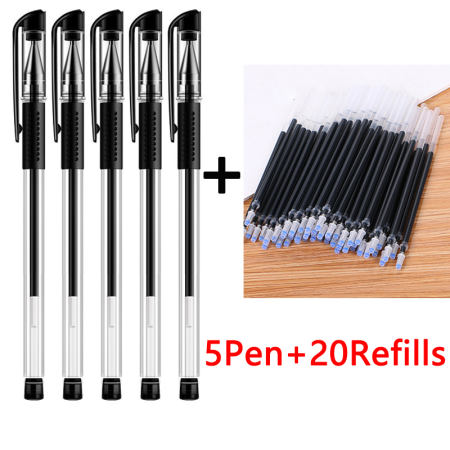 Stylus Gel Pen Set with Refills - 5 Pens Included