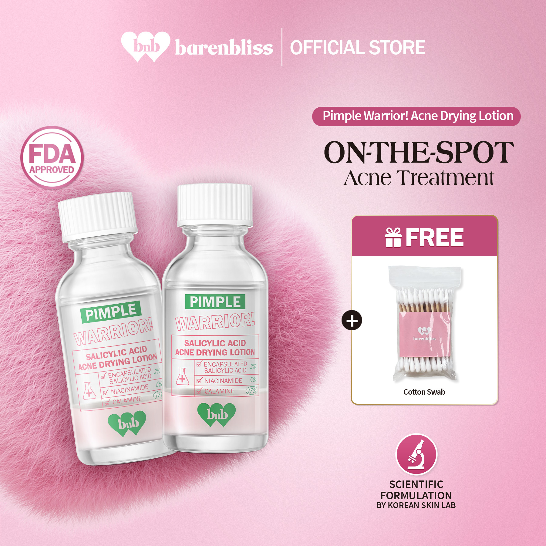 Discount on barenbliss  shoes - SKU: [BUY1 GET1 + GIFT] barenbliss BNB Pimple Warrior! Salicylic Acid Acne Drying Lotion - With Salicylic