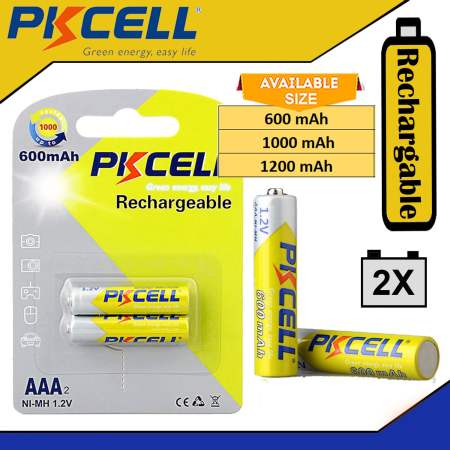 PKCELL AAA Rechargeable Battery 1.2V Ni-MH - Over 1000