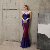Sequin Fishtail Evening Dress by 