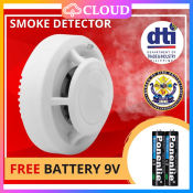 Portable Smoke Detector Fire Alarm with Photoelectric Sensor, Battery Included