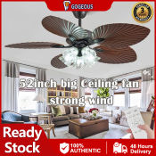 Nordic Industrial Ceiling Fan with Light and Remote Control