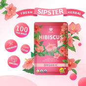 Organic Hibiscus Tea -100 Tea Bags | Organic Herbal Tea From Single Origin | Eco-Friendly Tea Bags