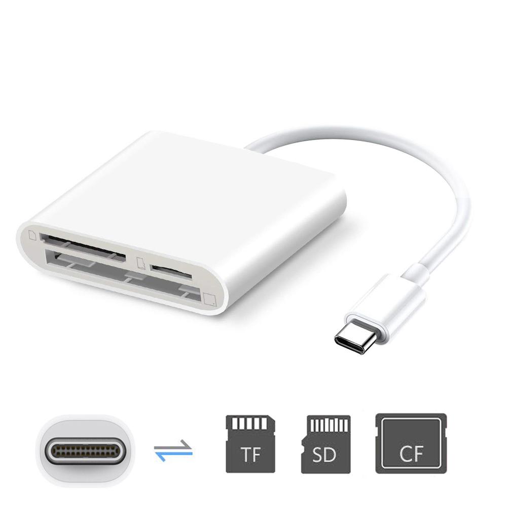 3in1 OTG USB 3.1 Type C to USB TF Micro SD Card Reader Adapter for iPad MacBook