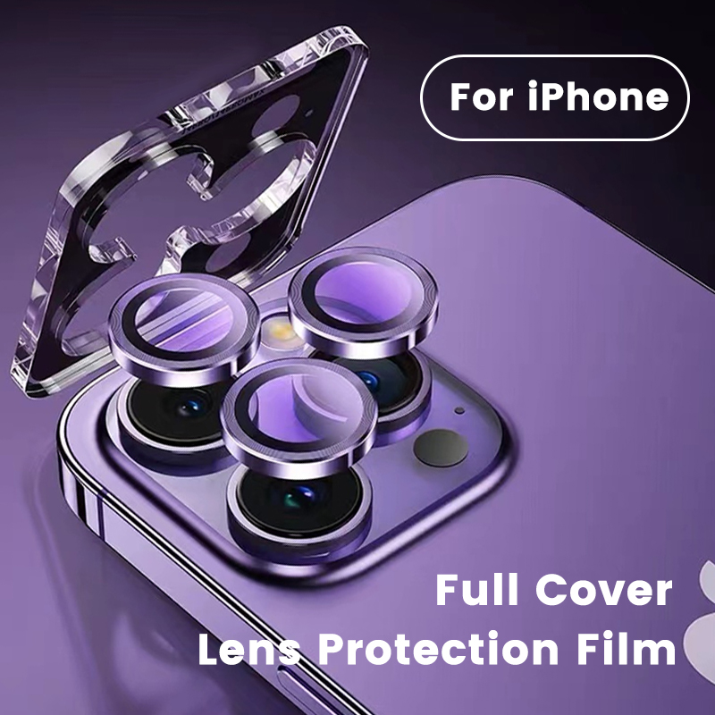 Bảo vệ ống kính máy ảnh thủy tinh cho iPhone 14 13 12 11 Pro Max bọc hoàn toàn bảo vệ ống kính máy ảnh ống kính mặt sau