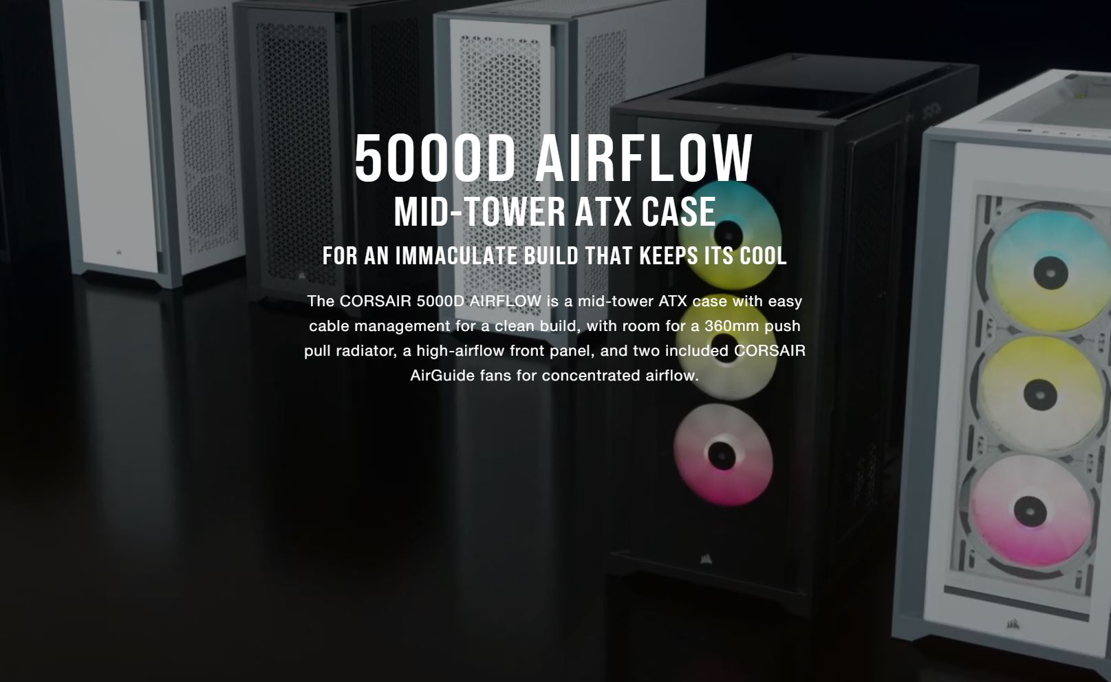 Corsair 5000D Airflow Tempered Glass Mid-Tower ATX PC Case, Black,  CC-9011210-WW 
