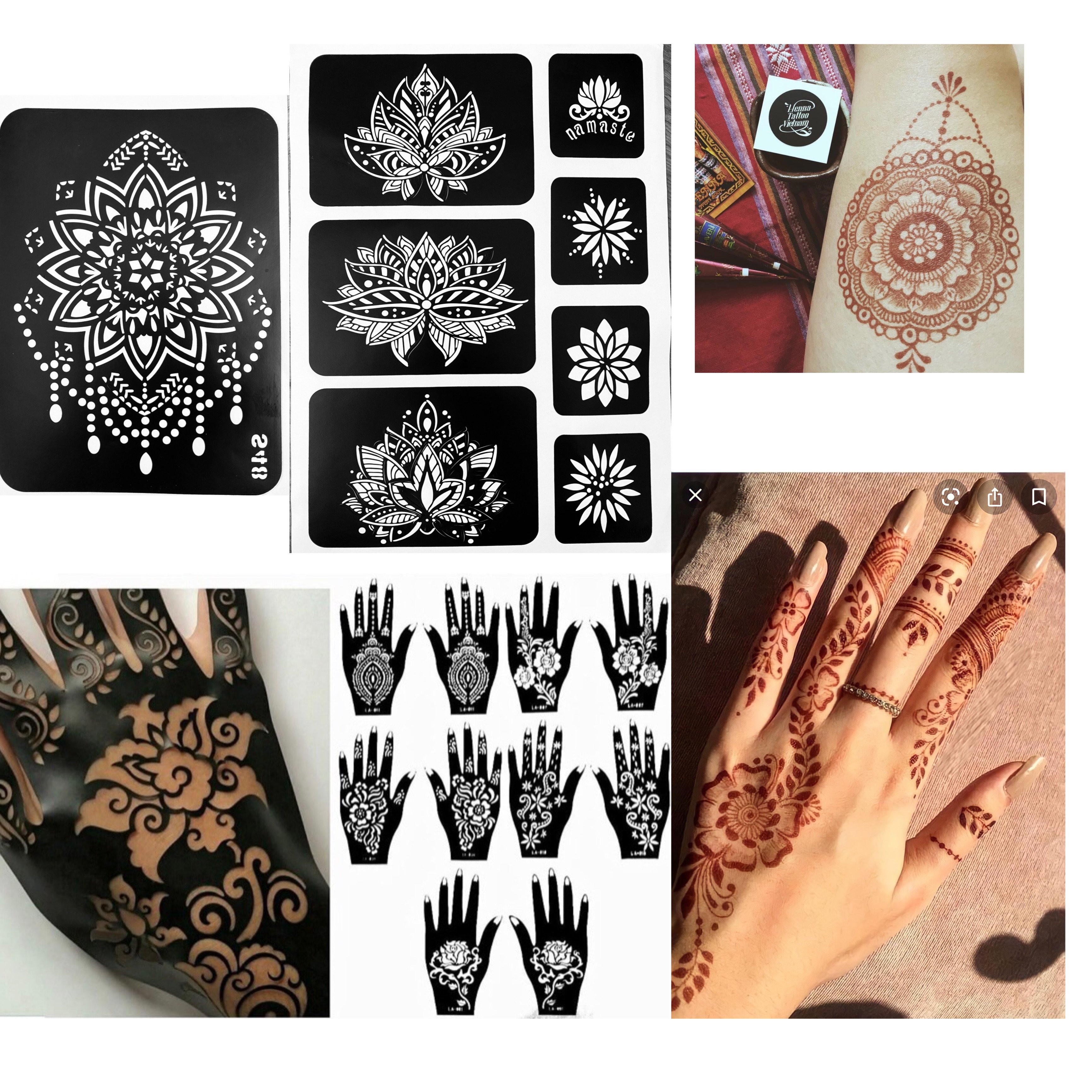 Hình Xăm Tạm Thời Henna Mehndi Hình Bướm Chống Nước Trang Trí Cánh Tay Nghệ  Thuật Cho Nữ | Shopee Việt Nam