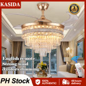 Luxury Crystal Chandelier Ceiling Fan with Remote Control