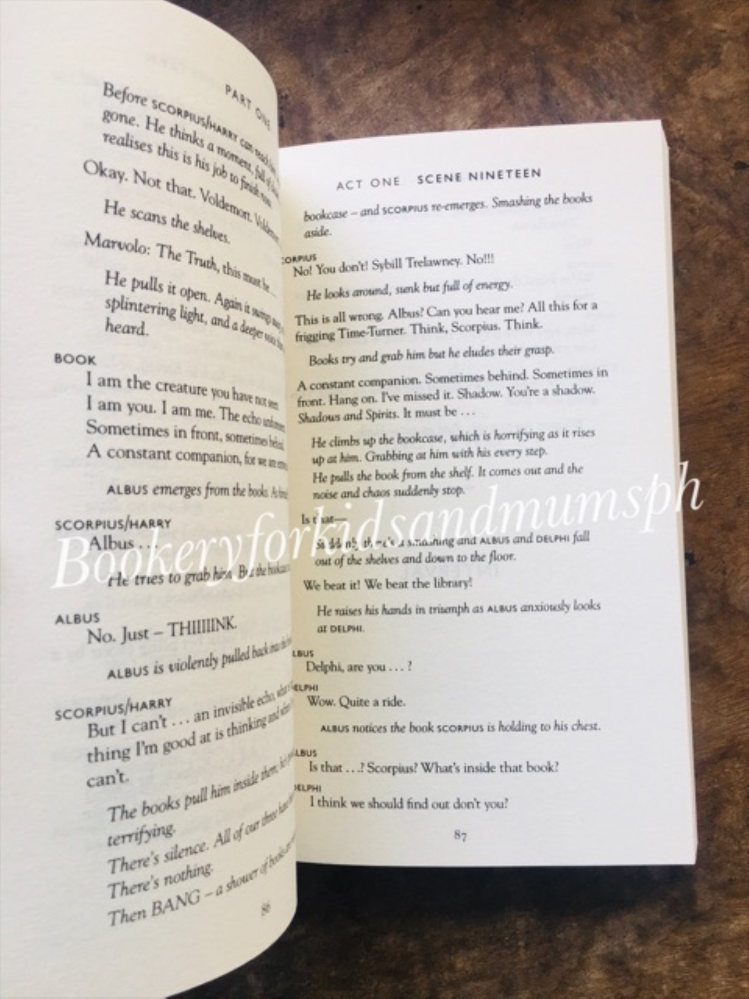 harry potter and the cursed child book inside