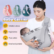 Baby Sling Carrier - Natural Cotton, Removable Hip Seat, 0-3 Years