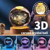 3D Crystal Ball Night Light - Universe Earth Globe 